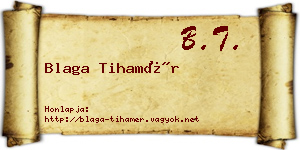 Blaga Tihamér névjegykártya